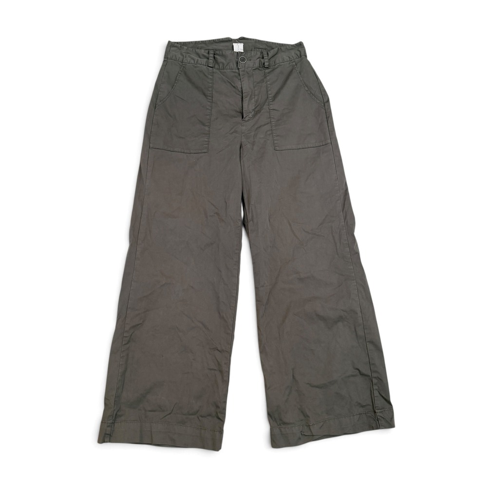 Joie High Rise Wide Leg Cinch Back Utility Pants Olive Green Womens Size 8